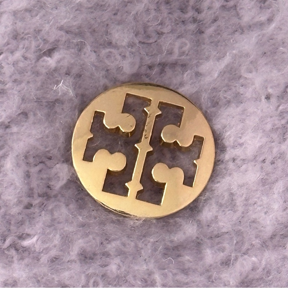 Tory Burch Shiny Gold Tone T-Logo Button Set - Picture 3 of 5